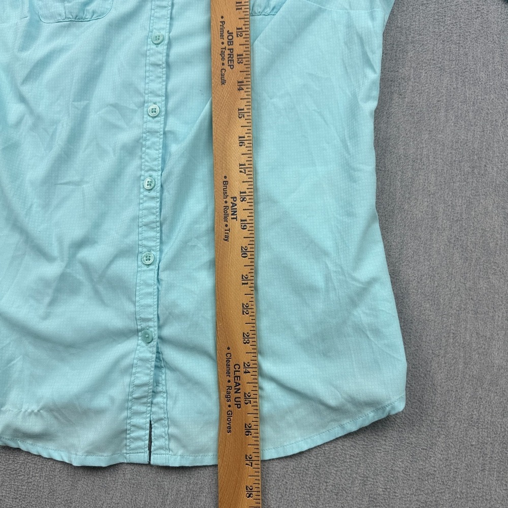 Columbia Shirt Womens Medium Blue Long Sleeves Fishing Sun Protection Button Up - Picture 8 of 12